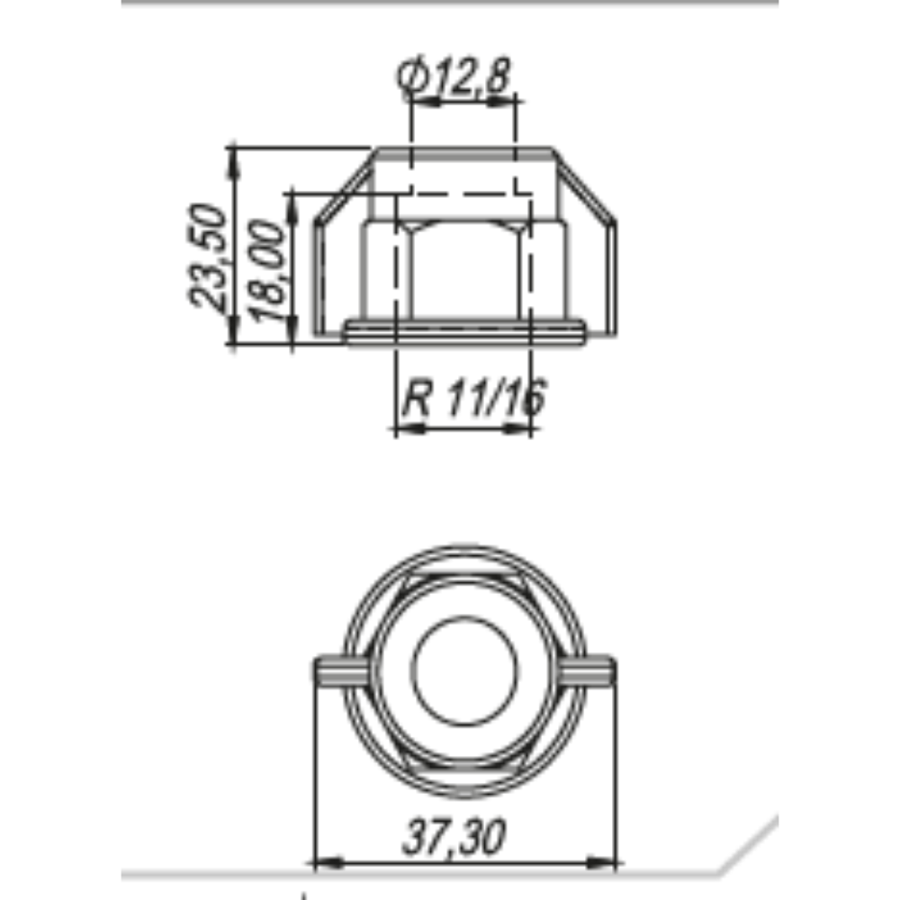 Porca Curta Com Rosca Interna 11/16" (M218)
