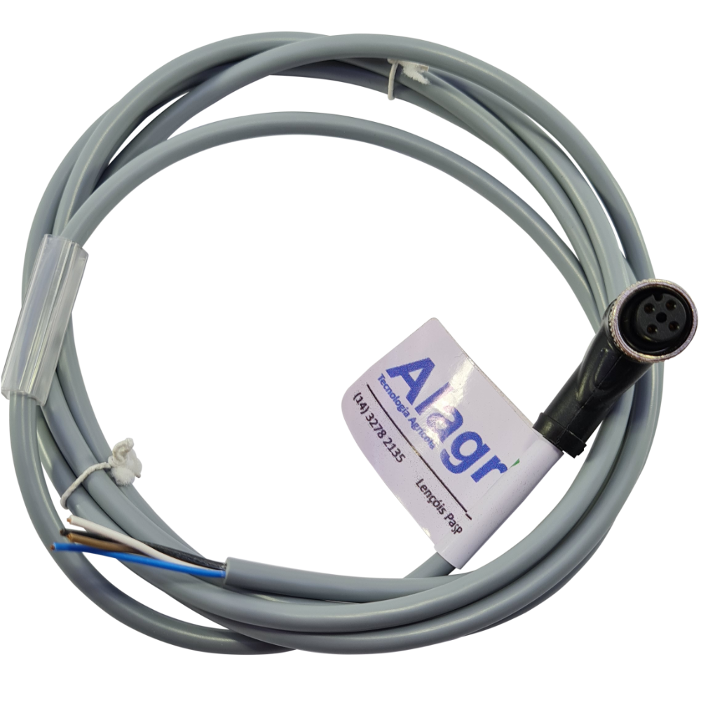Conector Circular 4 Vias M12 Com Cabo